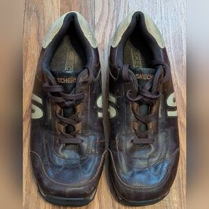 Women's Skechers Class X Brown Leather Shoes